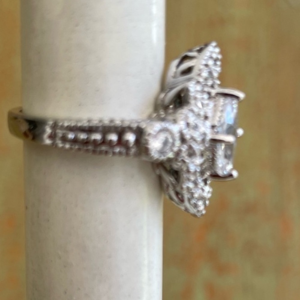 Solid Silver And Cz Ring Nwot - image 3